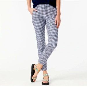 J. Crew Cameron bi-stretch Cotton Pant Navy Gingham Size 4
